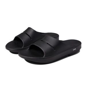 OOFOS Ooahh Black Slide Sandals Size: 11